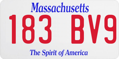 MA license plate 183BV9