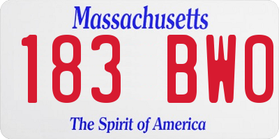 MA license plate 183BW0