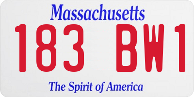MA license plate 183BW1