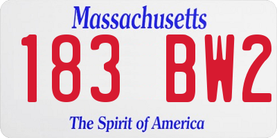 MA license plate 183BW2