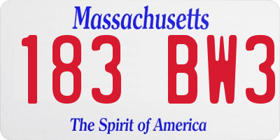 MA license plate 183BW3