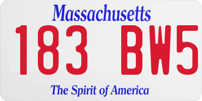 MA license plate 183BW5