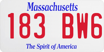 MA license plate 183BW6