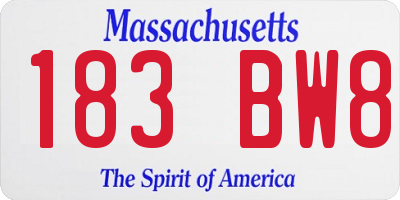 MA license plate 183BW8
