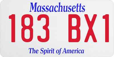 MA license plate 183BX1