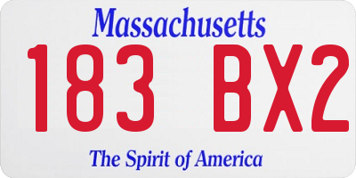 MA license plate 183BX2