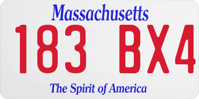 MA license plate 183BX4