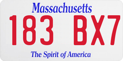 MA license plate 183BX7