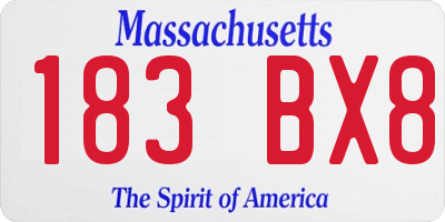 MA license plate 183BX8