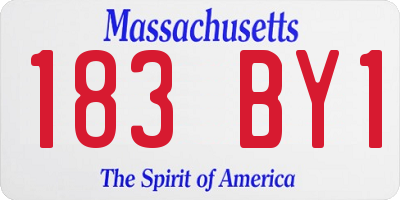 MA license plate 183BY1
