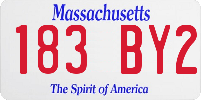 MA license plate 183BY2