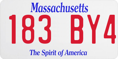 MA license plate 183BY4
