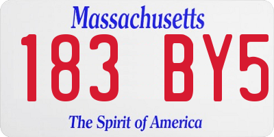 MA license plate 183BY5