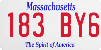 MA license plate 183BY6