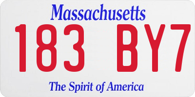 MA license plate 183BY7