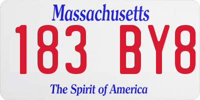 MA license plate 183BY8