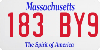 MA license plate 183BY9