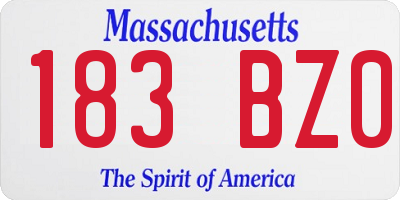 MA license plate 183BZ0
