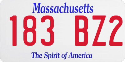 MA license plate 183BZ2