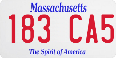 MA license plate 183CA5