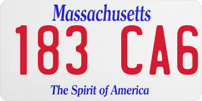 MA license plate 183CA6