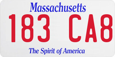 MA license plate 183CA8