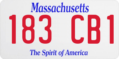 MA license plate 183CB1