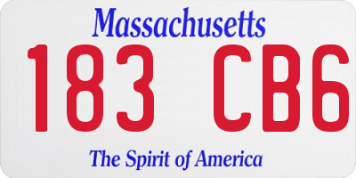 MA license plate 183CB6