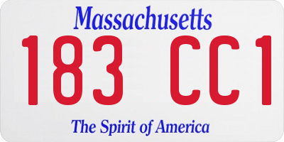 MA license plate 183CC1