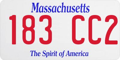 MA license plate 183CC2