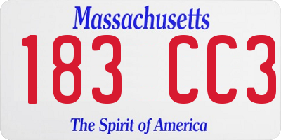 MA license plate 183CC3