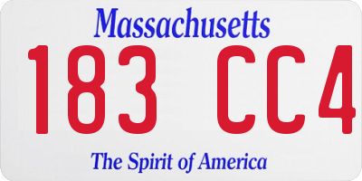 MA license plate 183CC4