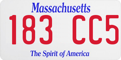 MA license plate 183CC5