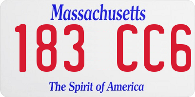 MA license plate 183CC6