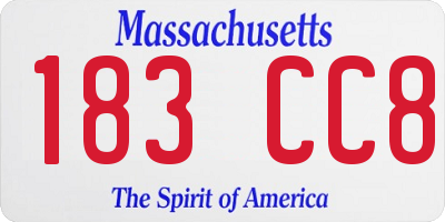 MA license plate 183CC8