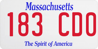MA license plate 183CD0