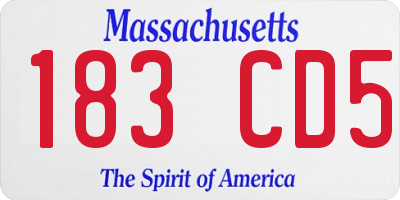 MA license plate 183CD5