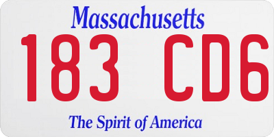 MA license plate 183CD6