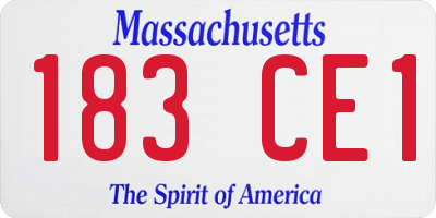 MA license plate 183CE1