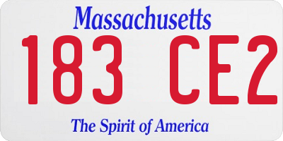 MA license plate 183CE2