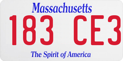 MA license plate 183CE3