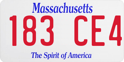 MA license plate 183CE4