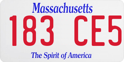MA license plate 183CE5