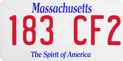 MA license plate 183CF2