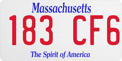 MA license plate 183CF6