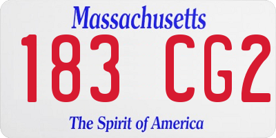 MA license plate 183CG2