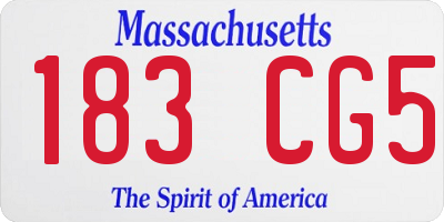MA license plate 183CG5