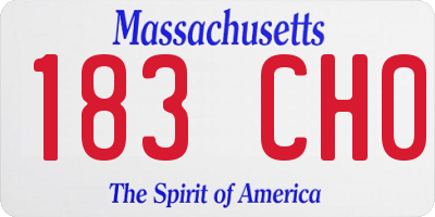MA license plate 183CH0