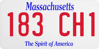 MA license plate 183CH1