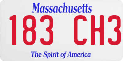 MA license plate 183CH3